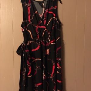 Unknown Black and red design waist tie in 1X